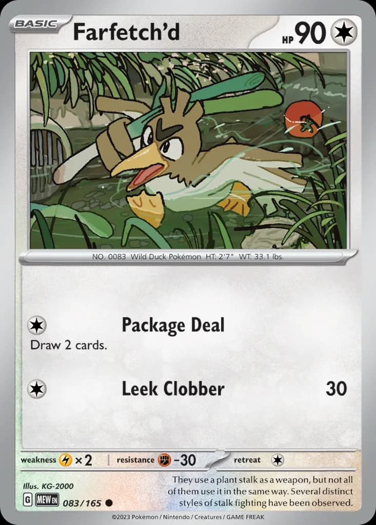 Scarlet & Violet-151 Farfetch'd card front, 83/165