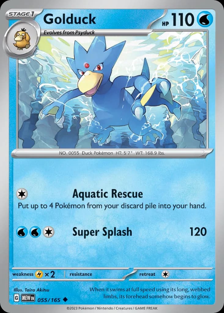 Scarlet & Violet-151 Golduck card front, 55/165