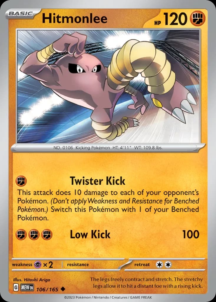 Scarlet & Violet-151 Hitmonlee card front, 106/165