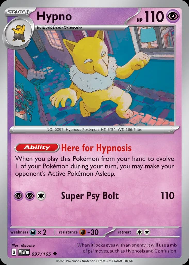 Scarlet & Violet-151 Hypno card front, 97/165