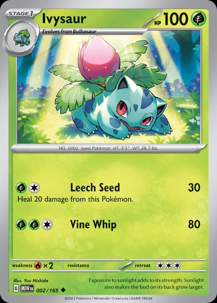 Scarlet & Violet-151 Ivysaur card front, 2/165