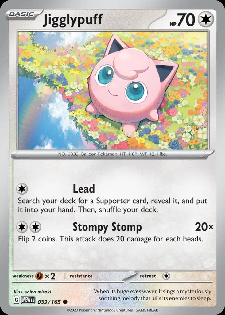 Scarlet & Violet-151 Jigglypuff card front, 39/165