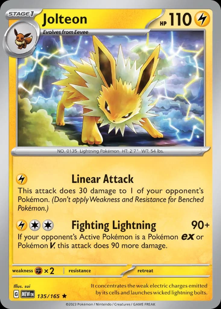 Jolteon card front, Scarlet & Violet-151 135/165