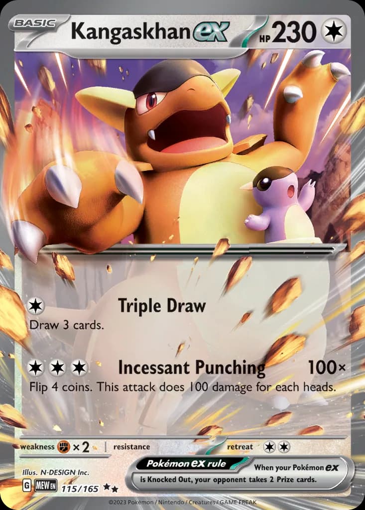 Scarlet & Violet-151 Kangaskhan ex card front, 115/165