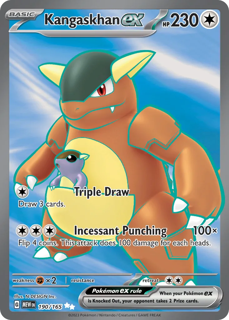 Scarlet & Violet-151 Kangaskhan ex card front, 190/165