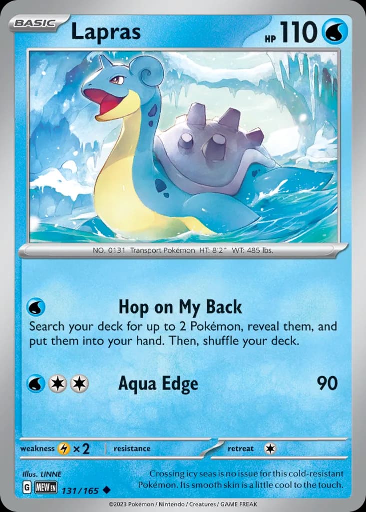 Lapras card front, Scarlet & Violet-151 131/165