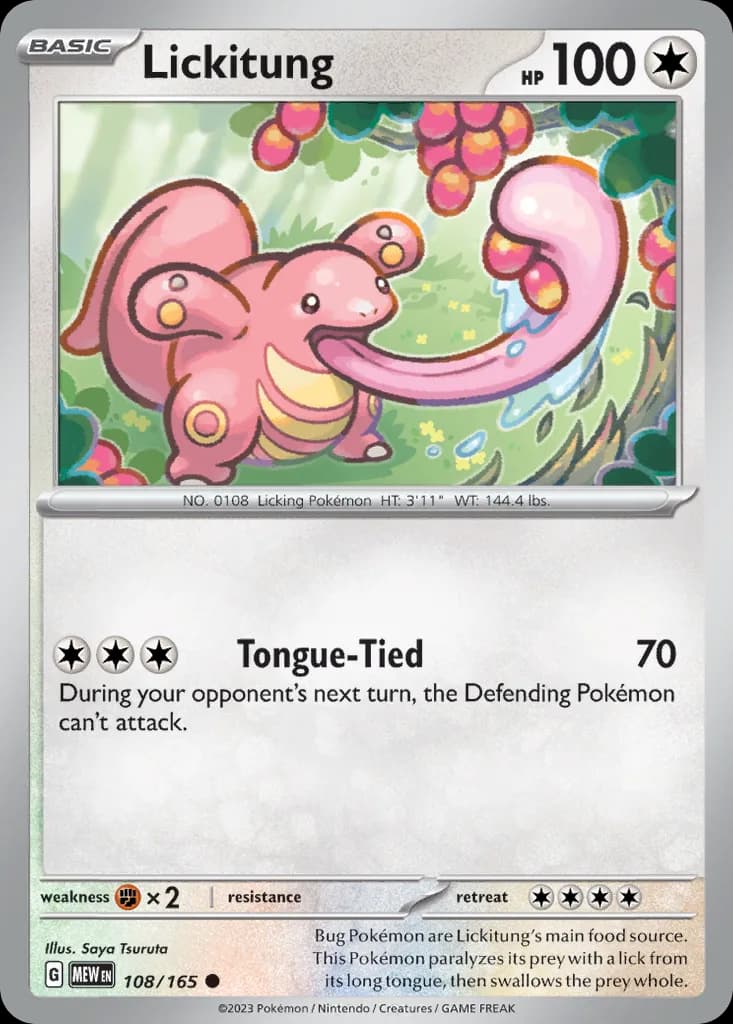 Scarlet & Violet-151 Lickitung card front, 108/165