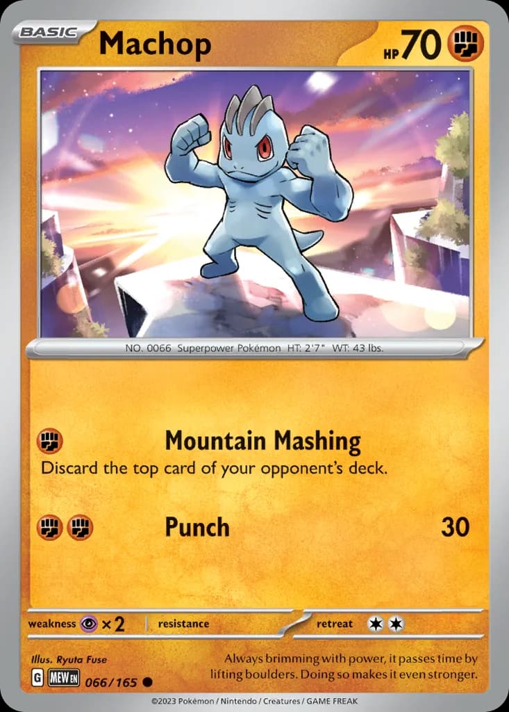 Scarlet & Violet-151 Machop card front, 66/165