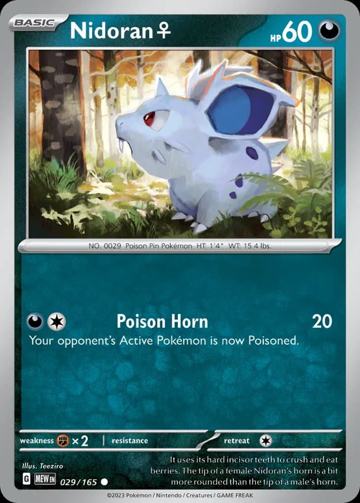 Scarlet & Violet-151 Nidoran ♀ card front, 29/165