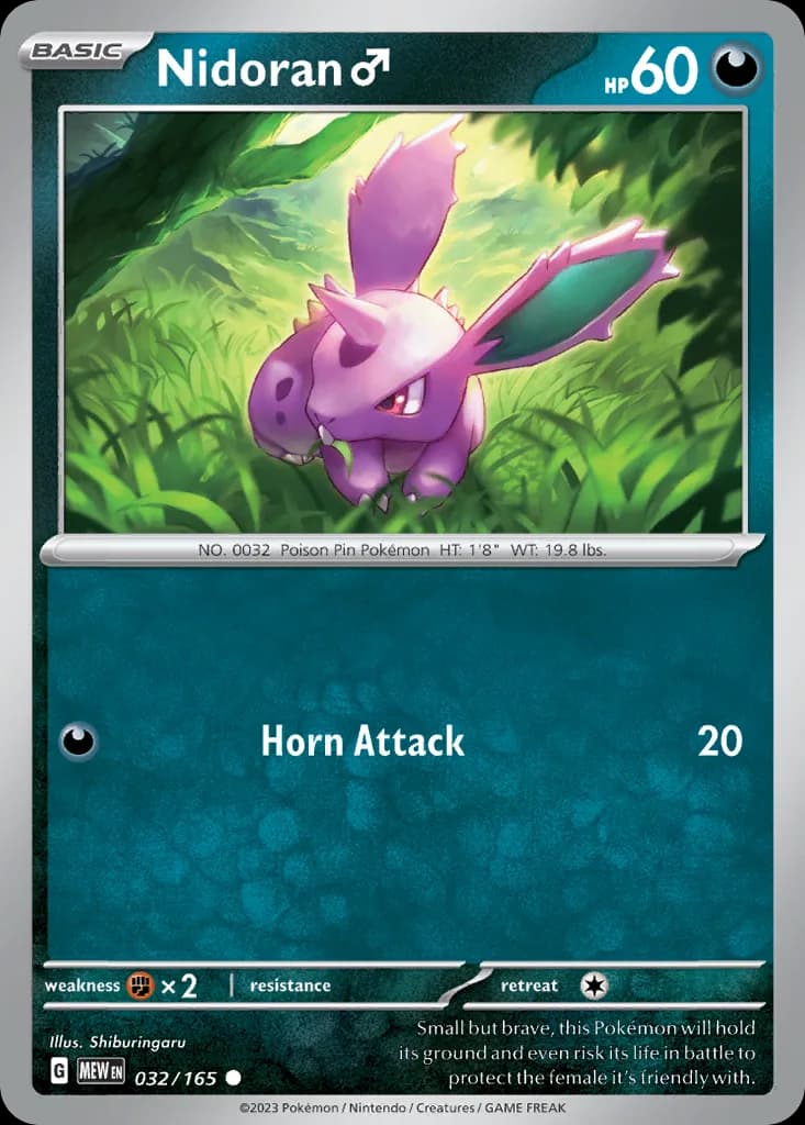 Scarlet & Violet-151 Nidoran ♂ card front, 32/165