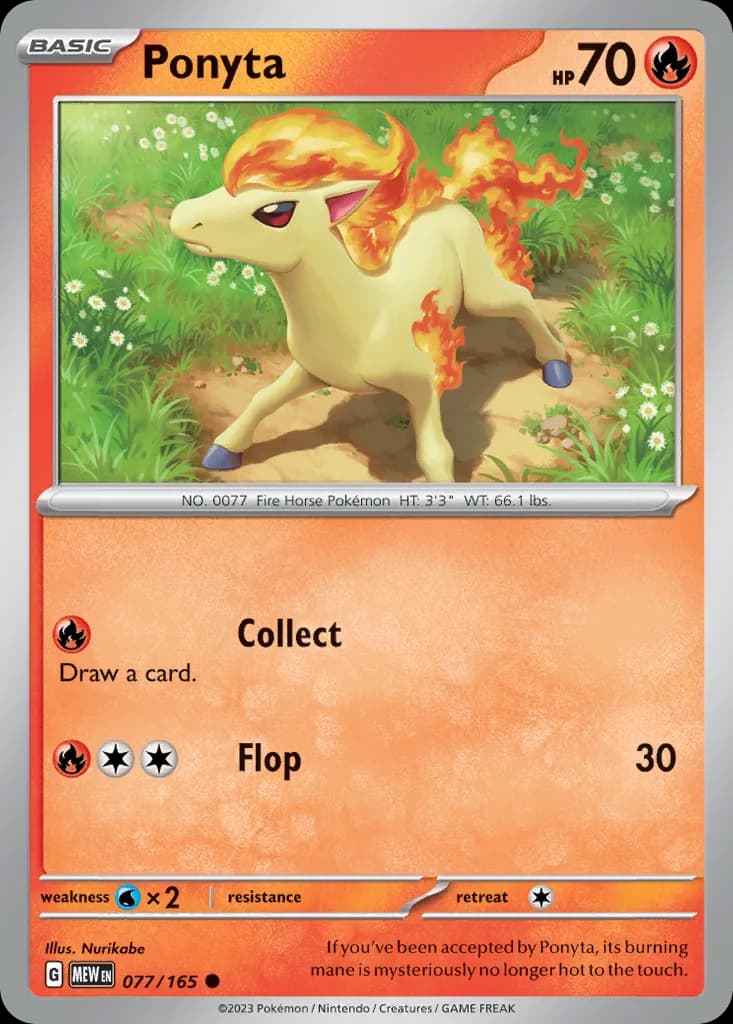 Scarlet & Violet-151 Ponyta card front, 77/165