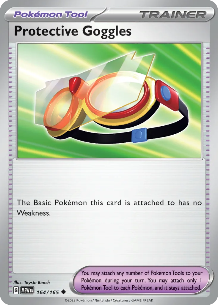 Scarlet & Violet-151 Protective Goggles card front, 164/165