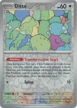 Ditto reverse holo card front, Scarlet & Violet-151 132/165