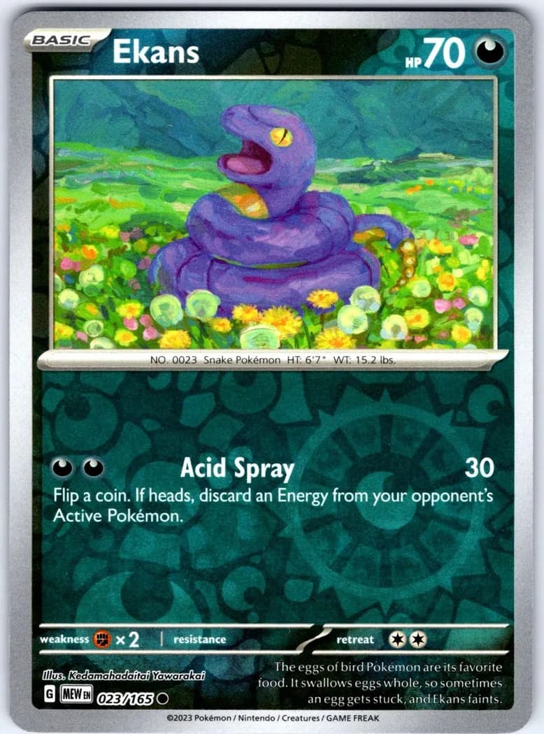 Ekans reverse holo card front, Scarlet & Violet-151 23/165
