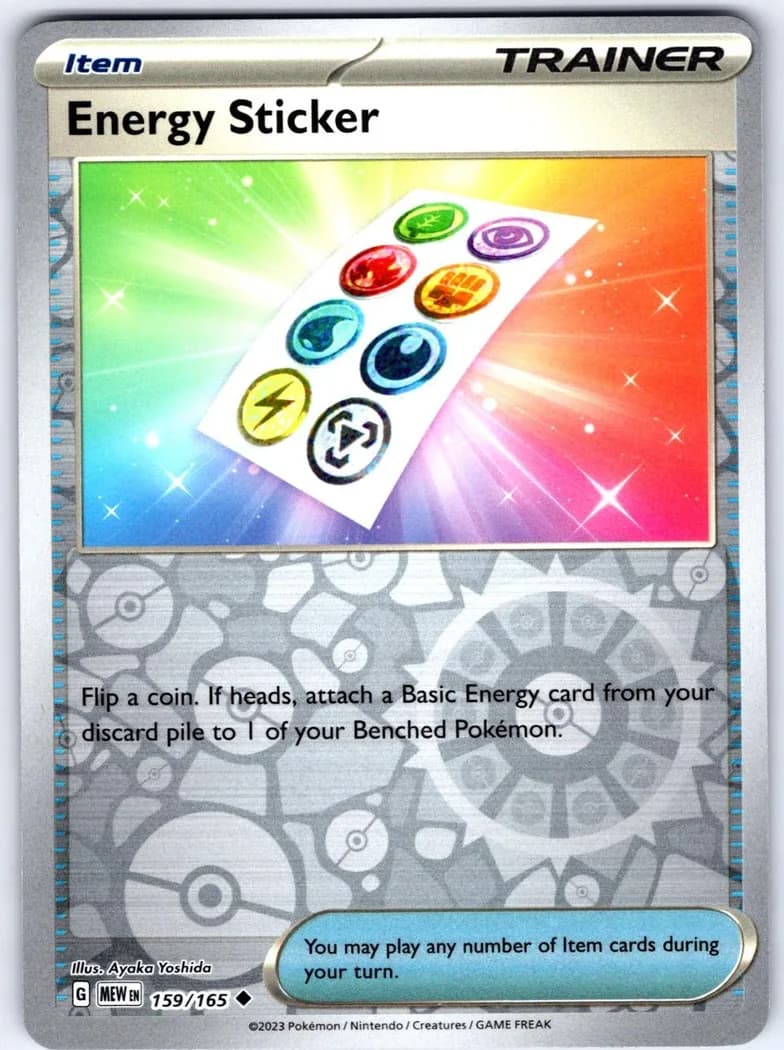Energy Sticker reverse holo card front, Scarlet & Violet-151 159/165