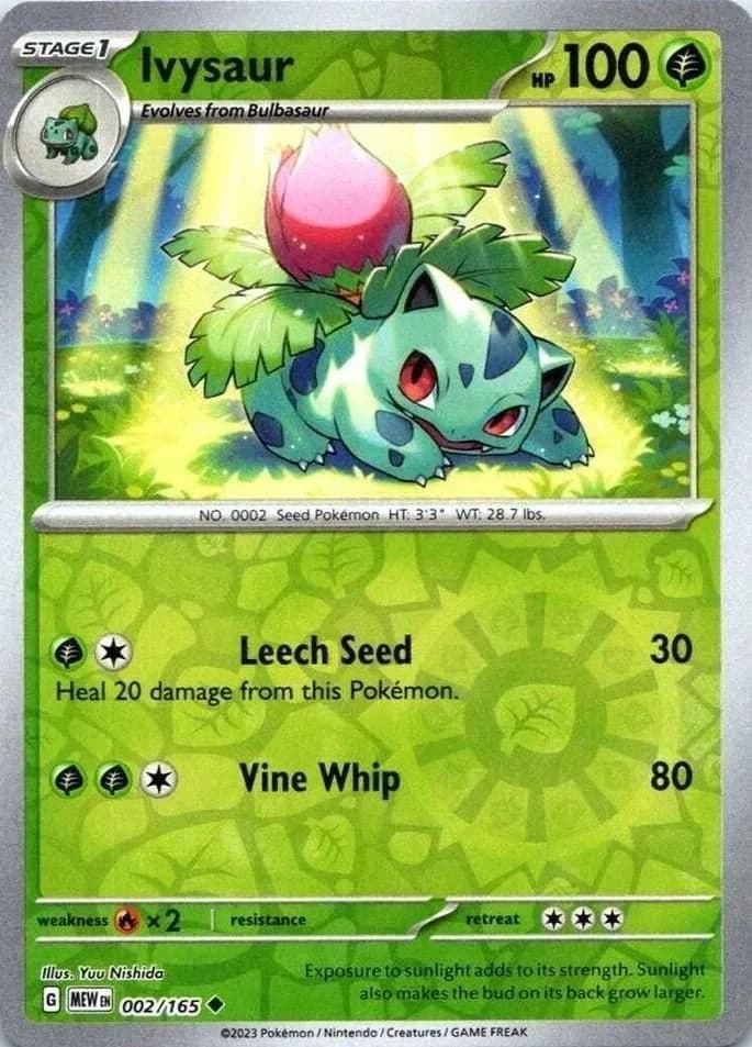 Ivysaur reverse holo card front, Scarlet & Violet-151 2/165