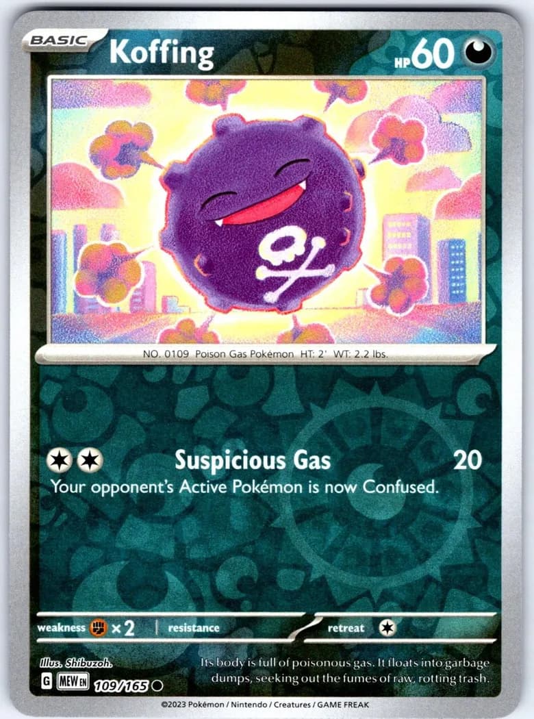 Koffing reverse holo card front, Scarlet & Violet-151 109/165