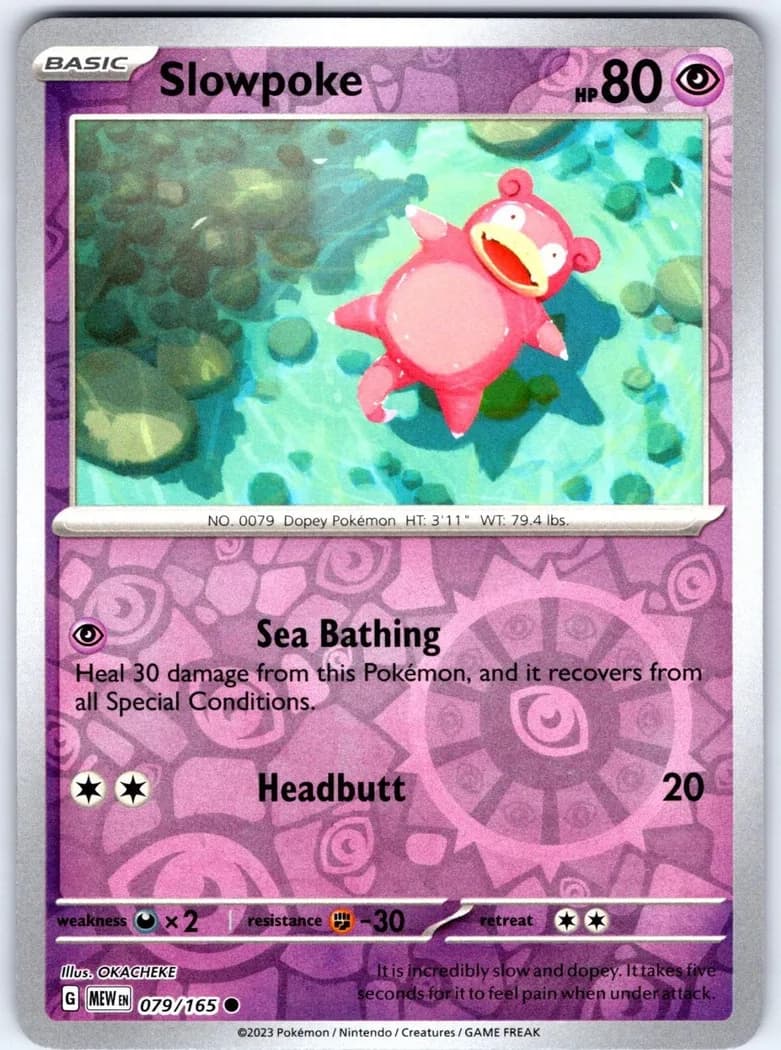 Slowpoke reverse holo card front, Scarlet & Violet-151 79/165