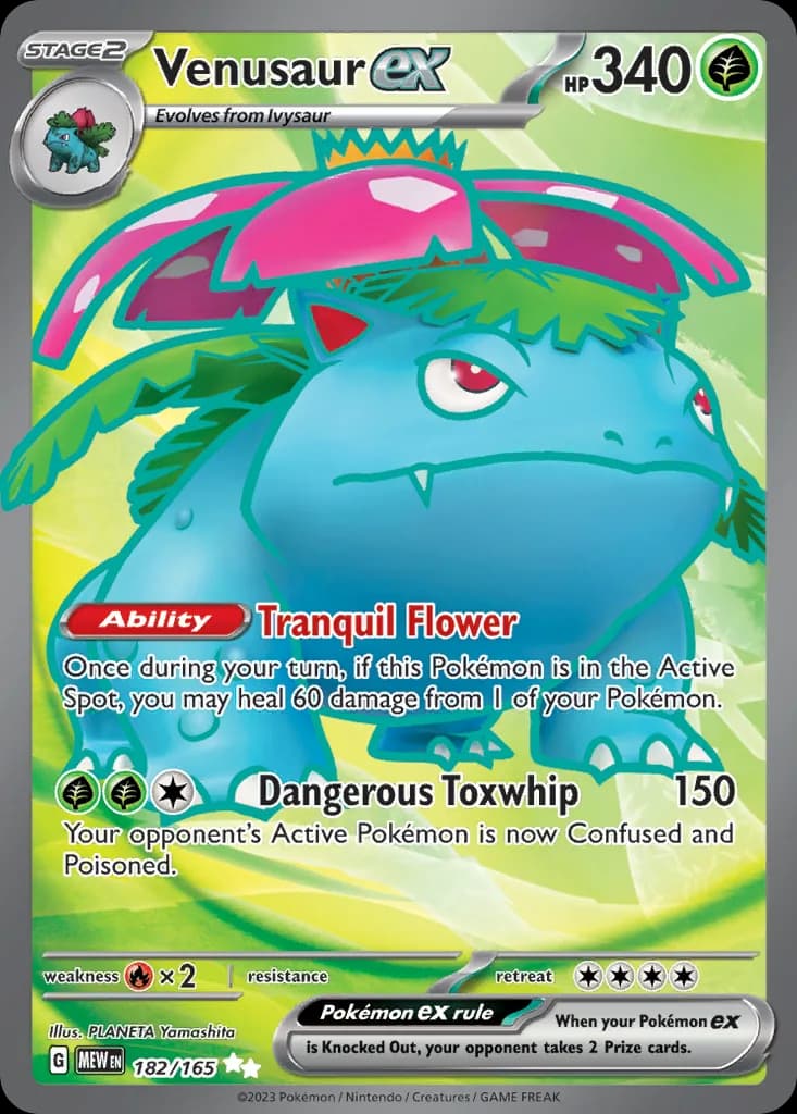 Scarlet & Violet-151 Venusaur ex card front, 182/165