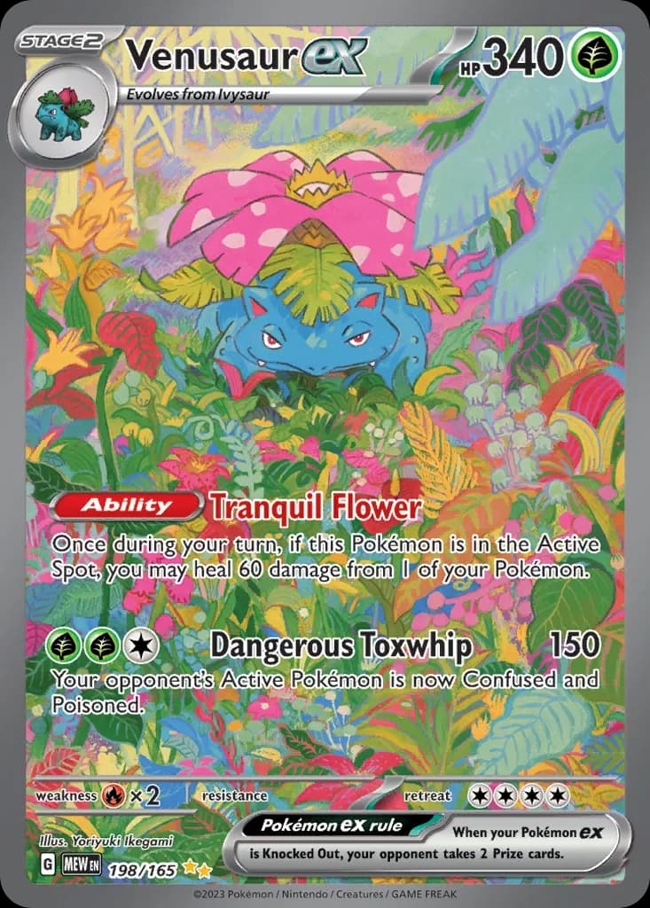 Pokémon 151 Venusaur ex card front, 198/165