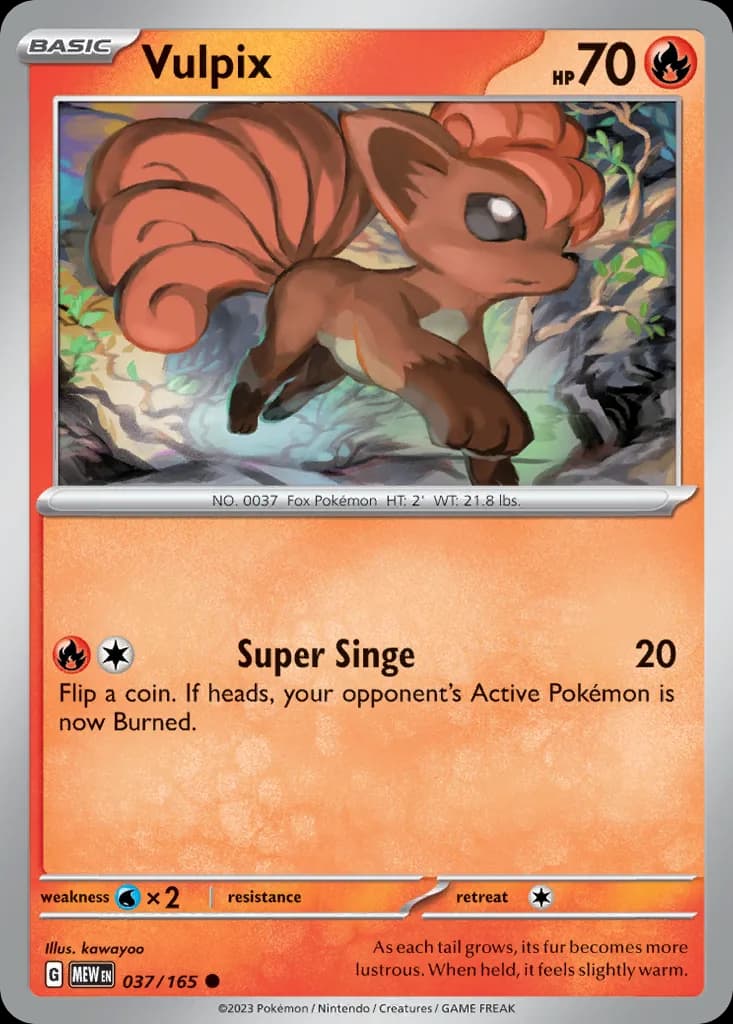 Vulpix card front, Scarlet & Violet-151 37/165