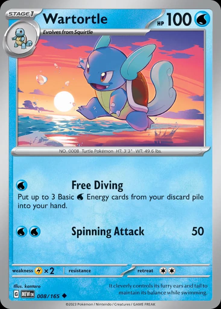 Scarlet & Violet-151 Wartortle card front, 8/165