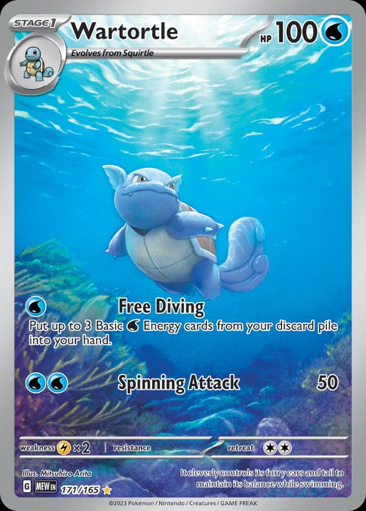 Scarlet & Violet-151 Wartortle card front, 171/165