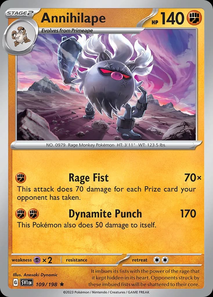 Scarlet & Violet Annihilape card front, 109/198