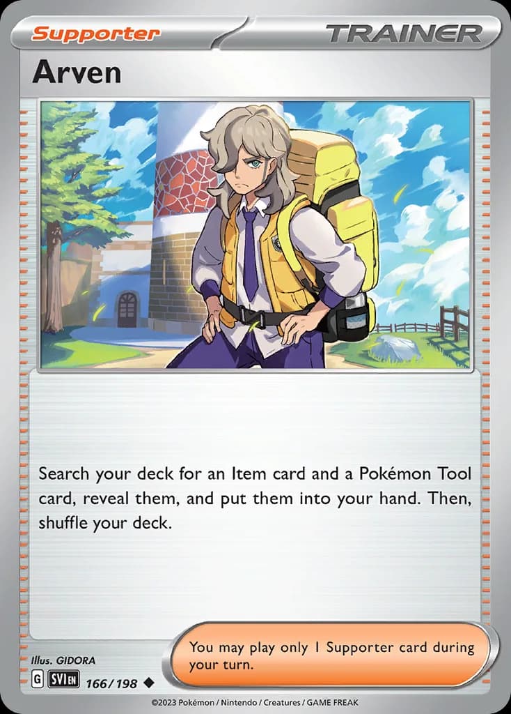 Scarlet & Violet Arven card front, 166/198