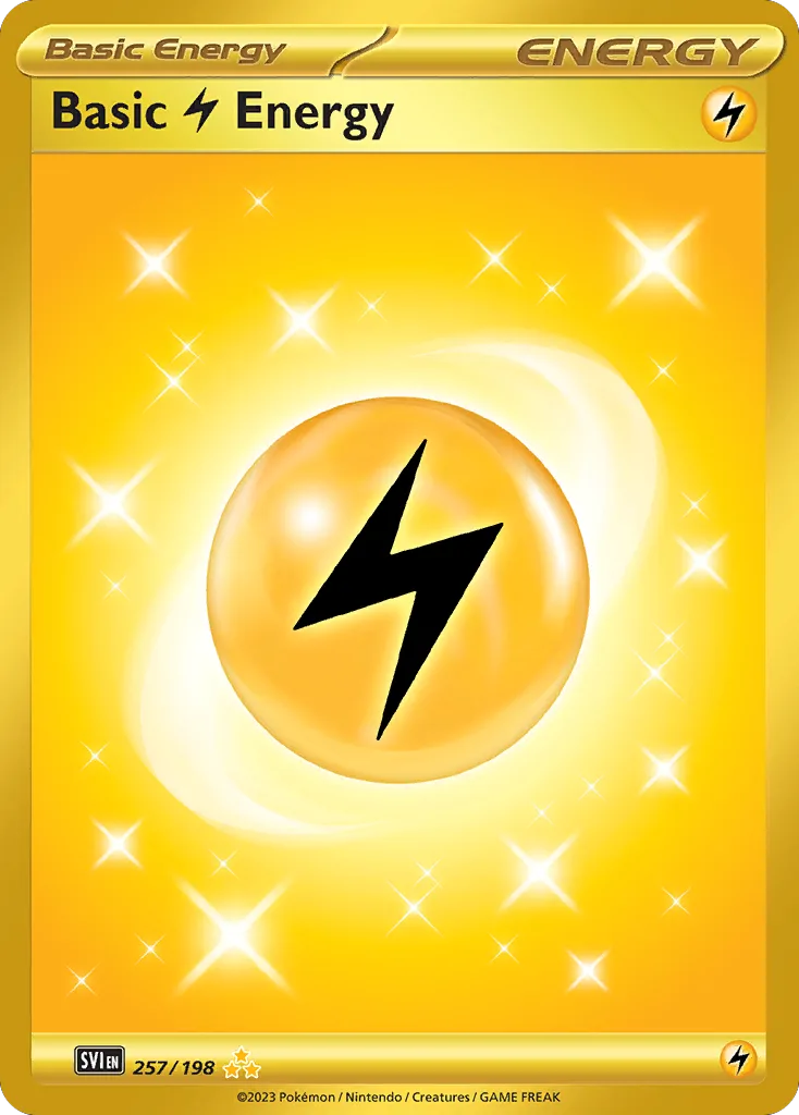 Scarlet & Violet Basic Lightning Energy card front, 257/198