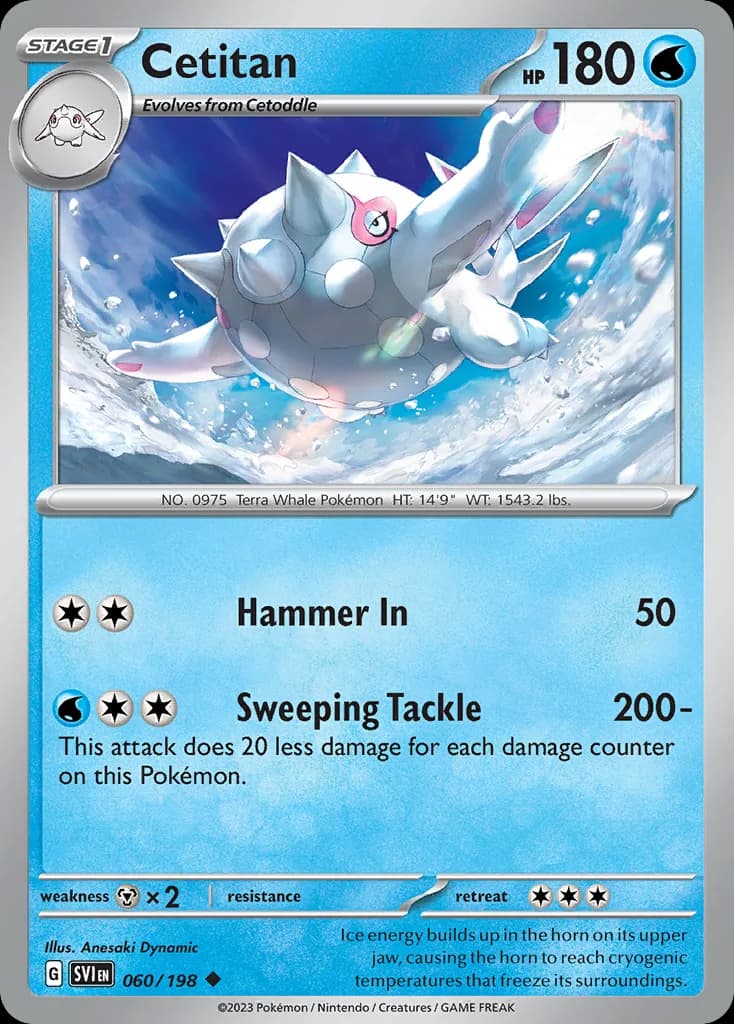 Scarlet & Violet Cetitan card front, 60/198