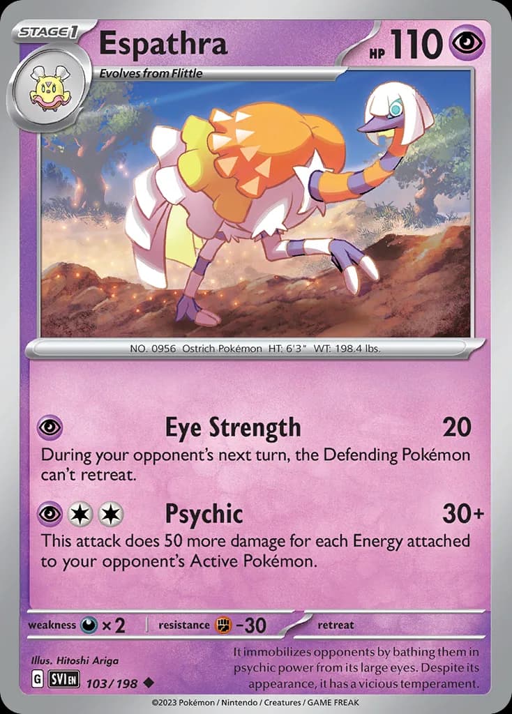 Scarlet & Violet Espathra card front, 103/198