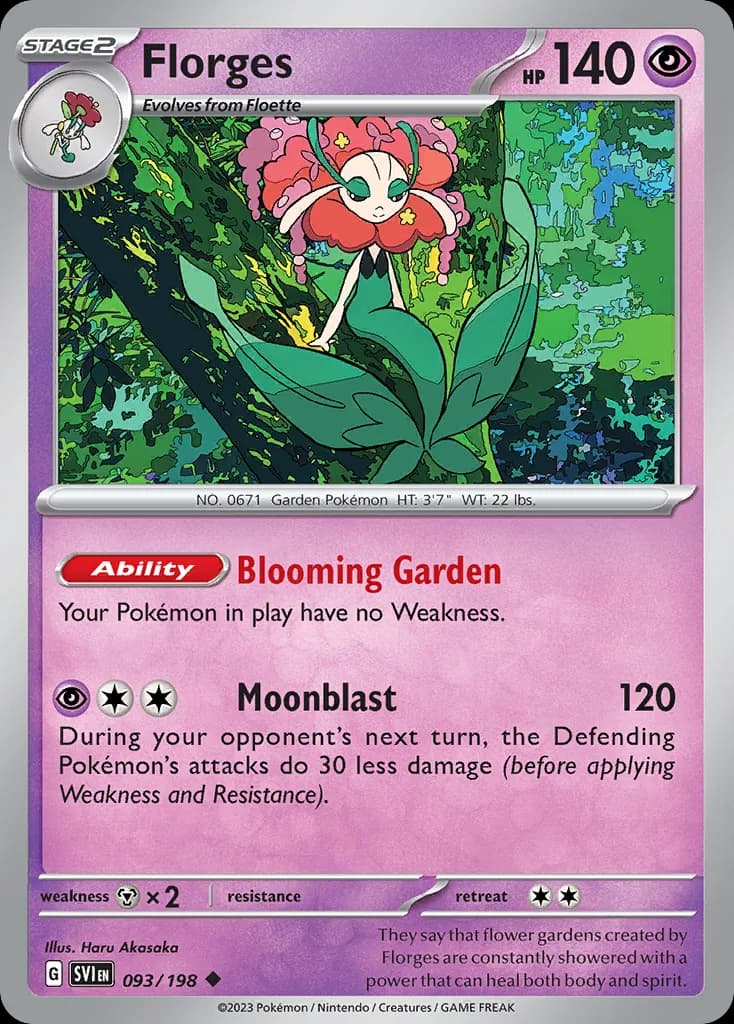 Scarlet & Violet Florges card front, 93/198
