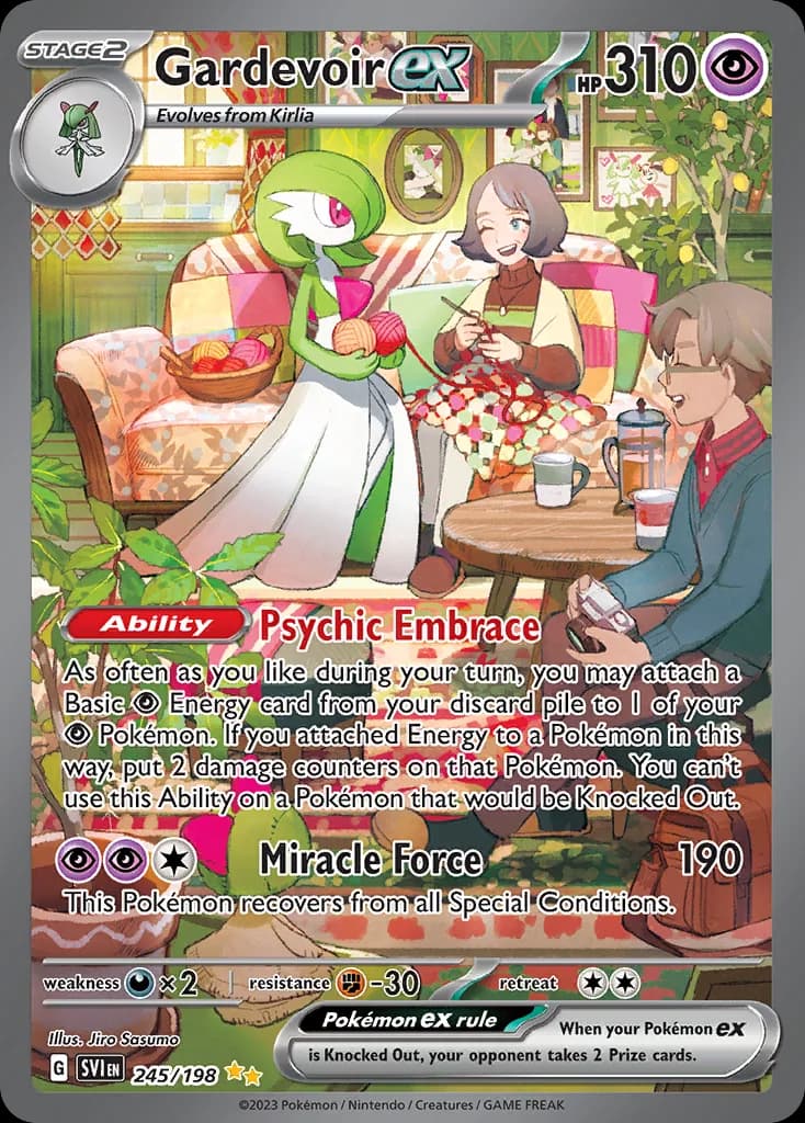 Gardevoir ex card front, Scarlet & Violet 245/198