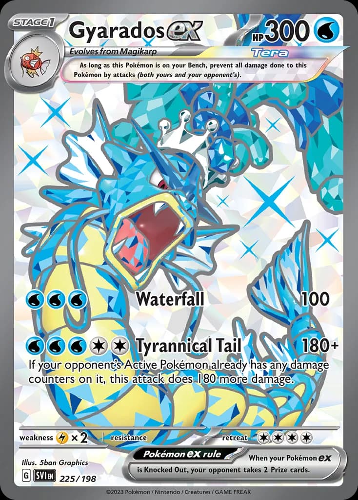 Gyarados ex card front, Scarlet & Violet 225/198
