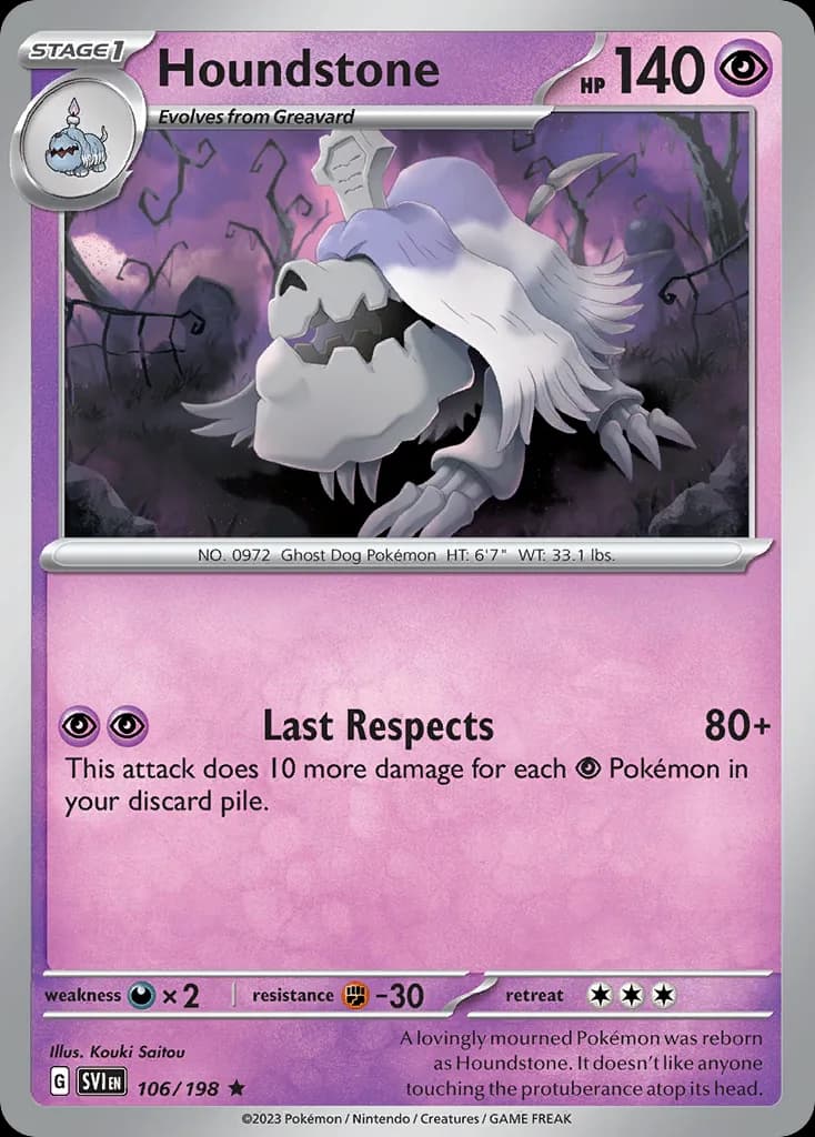 Scarlet & Violet Houndstone card front, 106/198