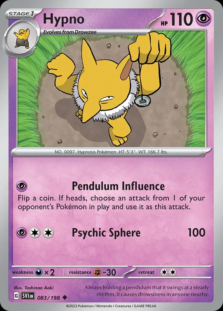 Scarlet & Violet Hypno card front, 83/198
