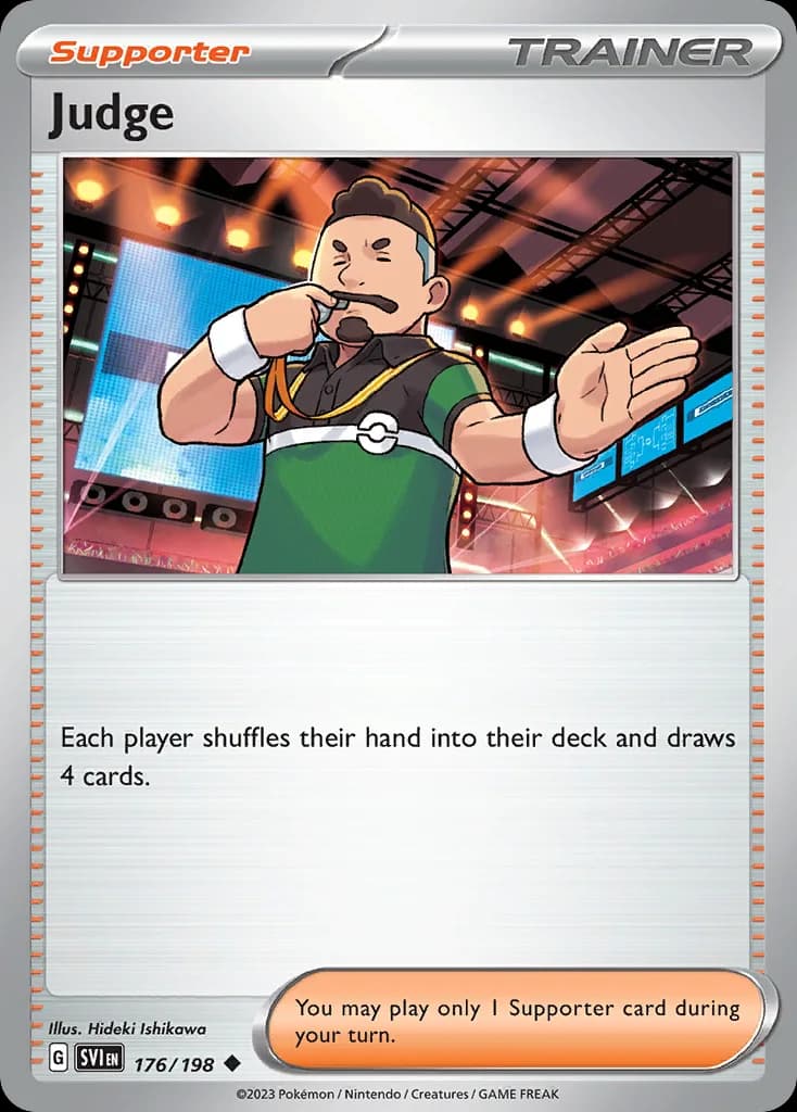 Scarlet & Violet Judge card front, 176/198