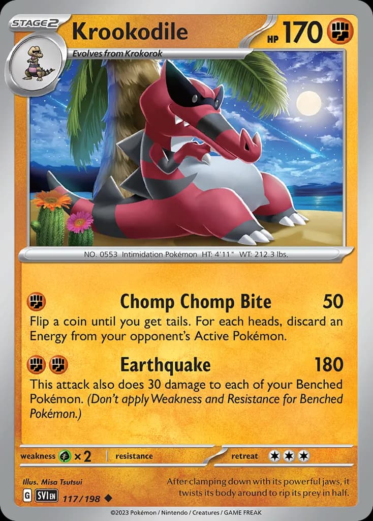 Scarlet & Violet Krookodile card front, 117/198