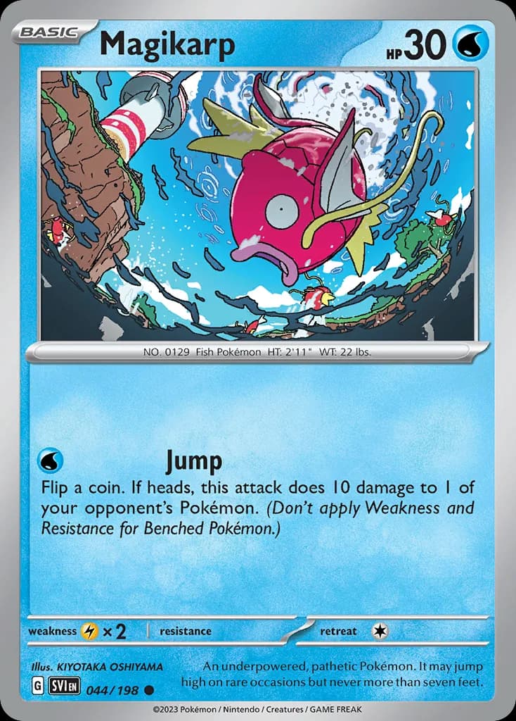 Scarlet & Violet Magikarp card front, 44/198
