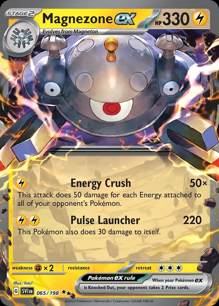 Scarlet & Violet Magnezone ex card front, 65/198