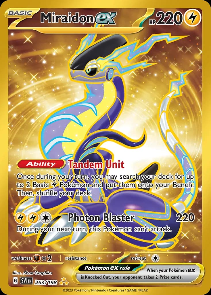 Scarlet & Violet Miraidon ex card front, 253/198