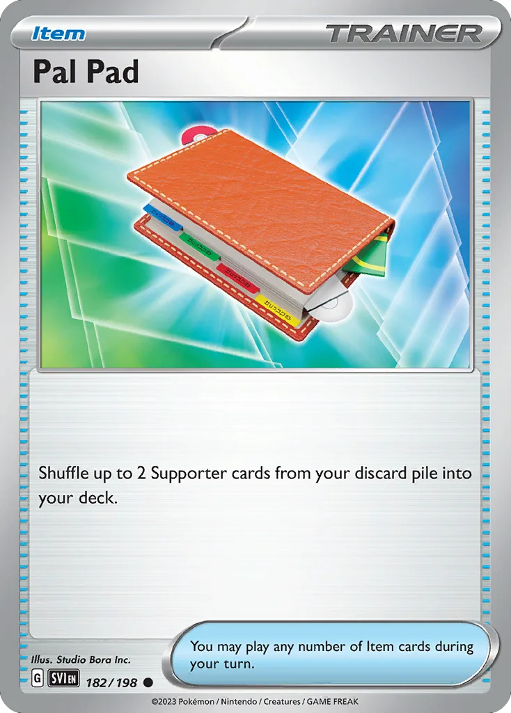 Scarlet & Violet Pal Pad card front, 182/198