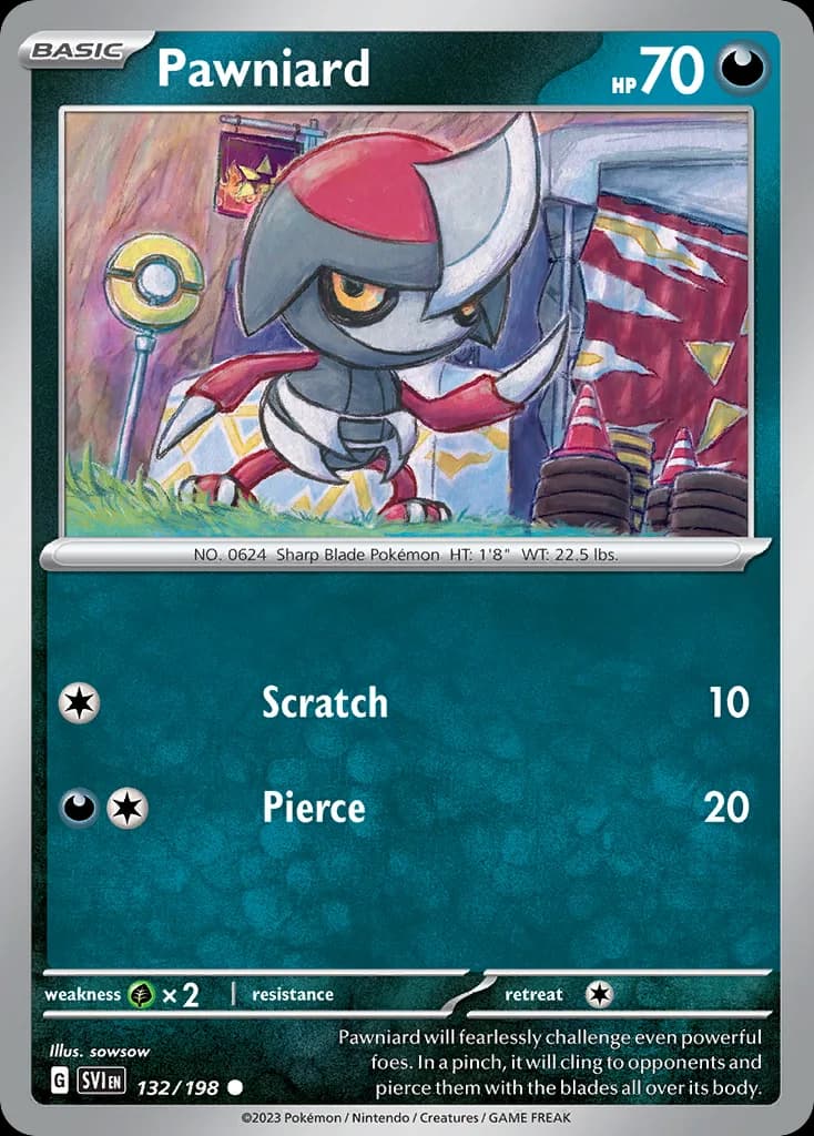 Scarlet & Violet Pawniard card front, 132/198