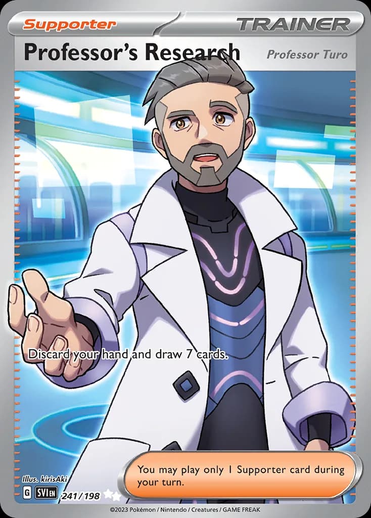 Scarlet & Violet Professor's Research (Professor Turo) card front, 241/198