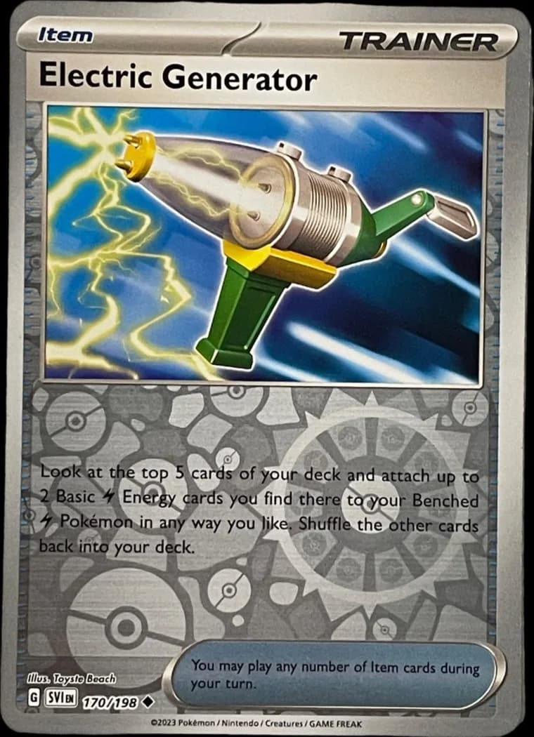 Electric Generator reverse holo card front, Scarlet & Violet 170/198