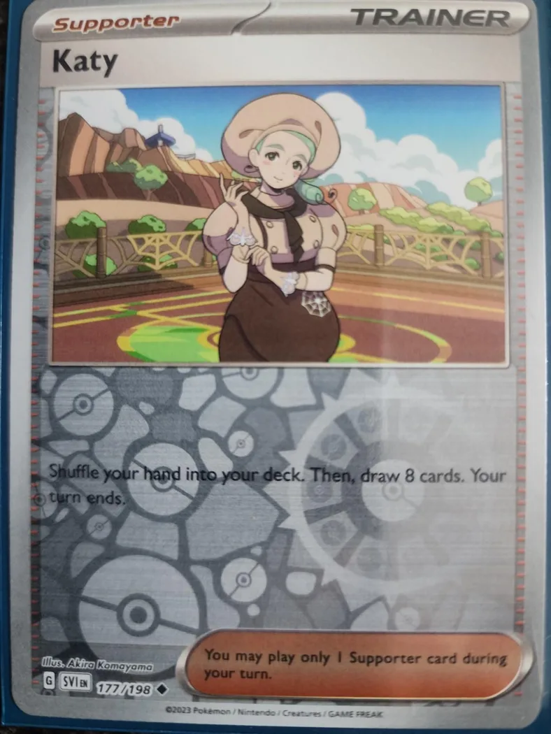 Katy reverse holo card front, Scarlet & Violet 177/198
