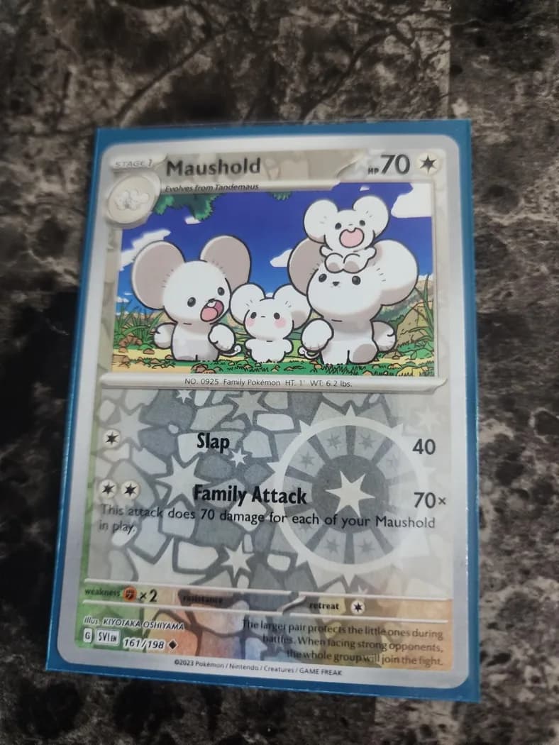 Maushold reverse holo card front, Scarlet & Violet 161/198