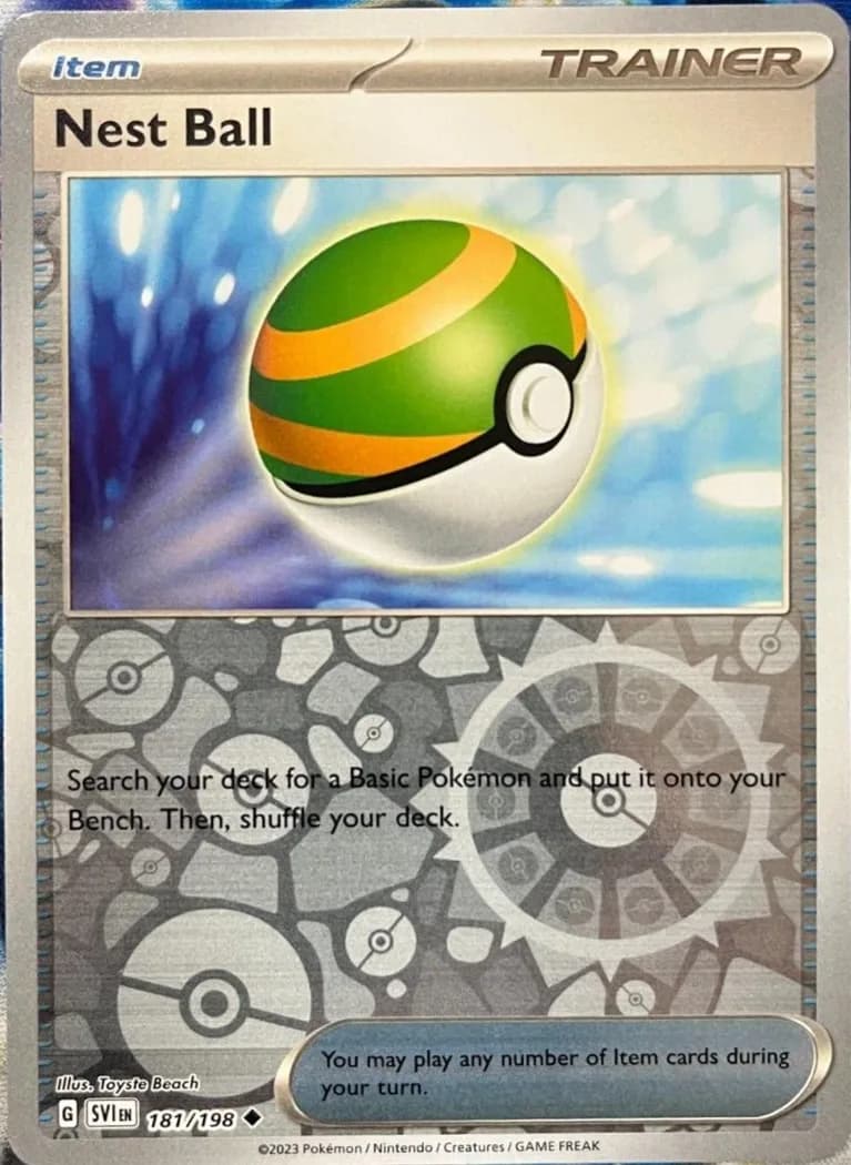 Nest Ball reverse holo card front, Scarlet & Violet 181/198