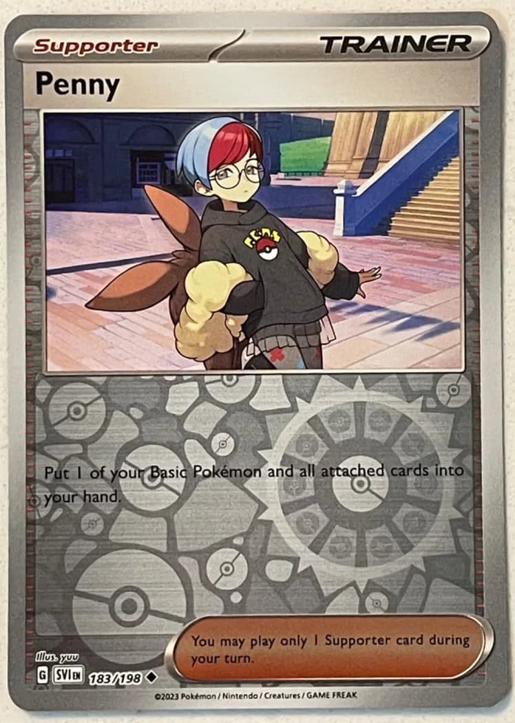 Penny reverse holo card front, Scarlet & Violet 183/198